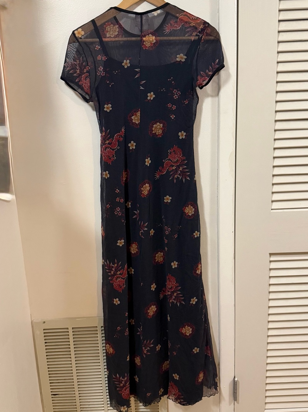 90s vintage 2-Piece Mesh Maxi-dress - Picture 5 of 6